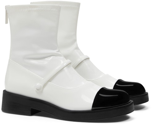 (W) Bota de Tobillo de Cuero Charol Colorblock CHARLES & KEITH 'Fashion Patchwork' CK1-90380144 Details for (W) Bota de Tobillo de Cuero Charol Colorblock CHARLES & KEITH 'Fashion Patchwork' CK1-90380144