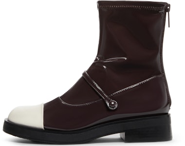 (W) (女性用)CHARLES & KEITH 彈性カラーブロック パテントレザーアンクルブーツ 'ファッションパッチワーク' CK1-90380144 CK1-90380144 1