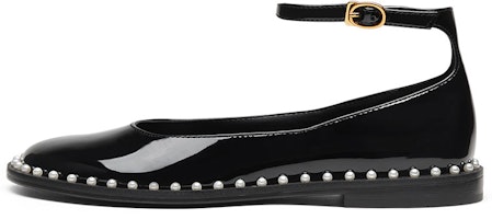 (Women) CHARLES & KEITH Embellished Ankle Strap Low Heels 'Black Pearl' CK1-70900398_BLACK (Women) CHARLES & KEITH Embellished Ankle Strap Low Heels 'Black Pearl' CK1-70900398_BLACK