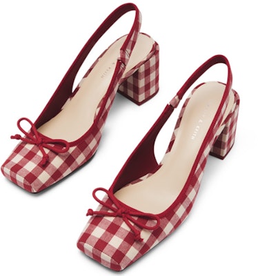 (W) CHARLES & KEITH Hak Tinggi Motif Kotak 'Retro Plaid' CK1-61720138 3