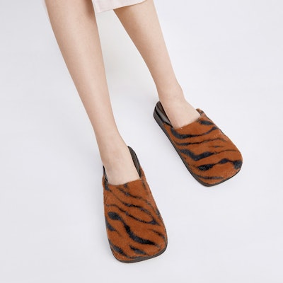 CHARLES&KEITH 拼色毛絨厚底穆勒鞋 女款 Cheap CHARLES&KEITH 拼色毛絨厚底穆勒鞋 女款