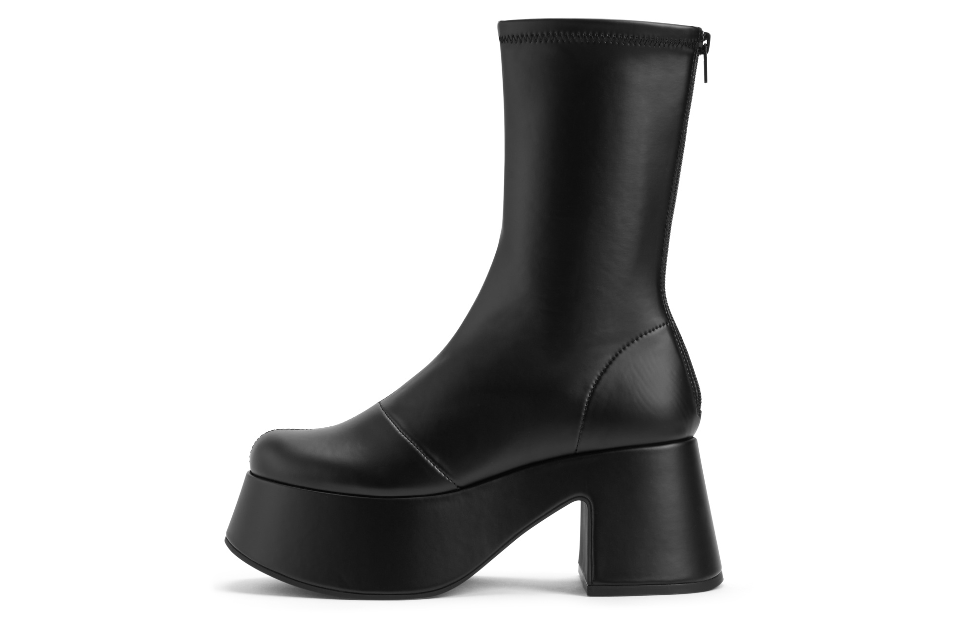 (Women) CHARLES & KEITH Fabric Fashion Chunky Elastic Slim Boot 'Short Boot' CK1-90580180