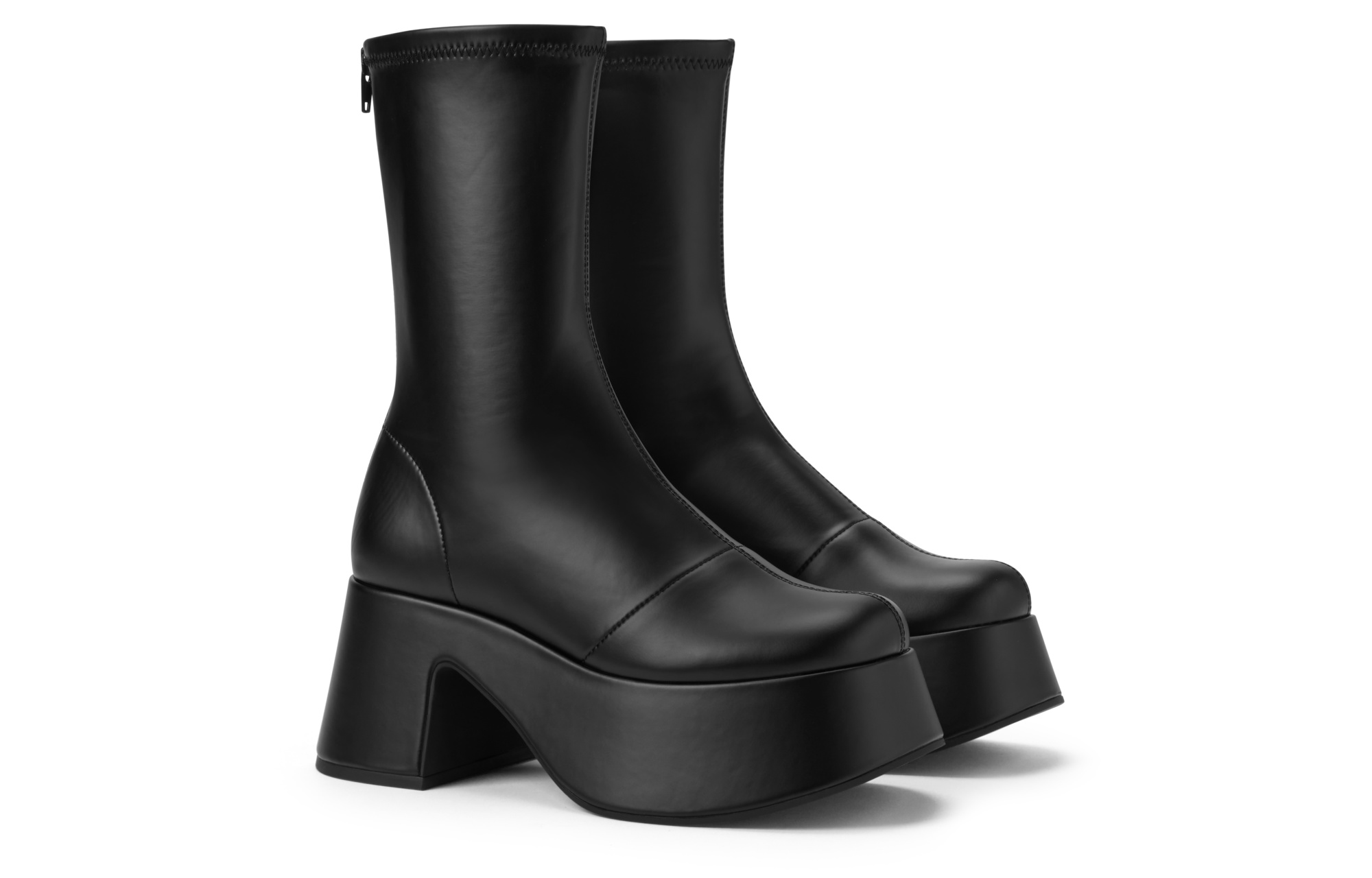 Order 查爾斯＆凱斯 織物 時尚厚底彈力瘦瘦靴 短靴 女款