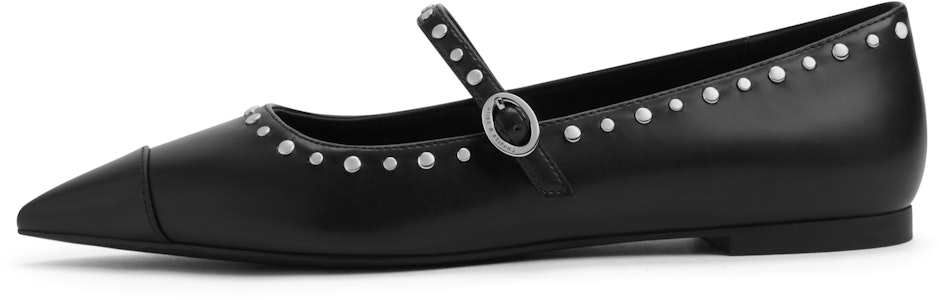 CHARLES & KEITH 布面 時尚鉚釘尖頭 平底 瑪麗珍鞋 女款 Buy CHARLES & KEITH 布面 時尚鉚釘尖頭 平底 瑪麗珍鞋 女款