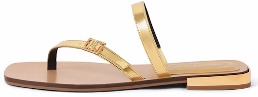 (Women) CHARLES & KEITH Fashion Square Toe Slide 'Gold' CK1-70380936_GOLD (Women) CHARLES & KEITH Fashion Square Toe Slide 'Gold' CK1-70380936_GOLD