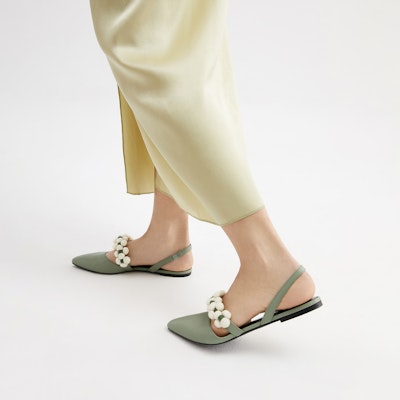 (W) CHARLES & KEITH Sandalia Plana 'Moda Gris Verde' CK1-70900276_GREEN Purchase (W) CHARLES & KEITH Sandalia Plana 'Moda Gris Verde' CK1-70900276_GREEN