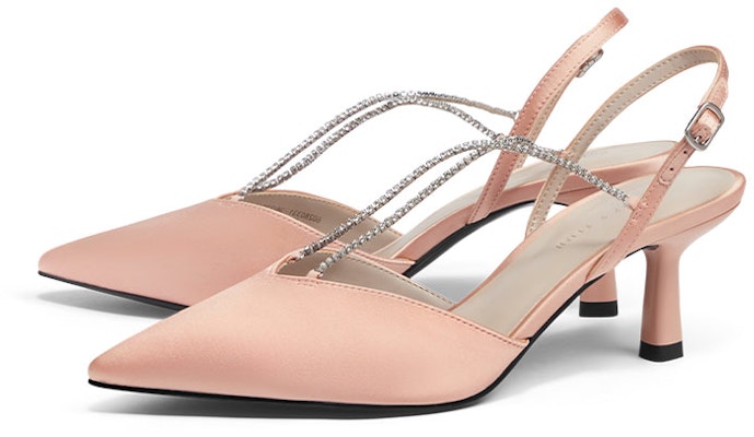 (Women) CHARLES & KEITH Gem Chain Pointed-Toe Stiletto Heel Sandals 'Light Red' CK1-60280331_BLUSH Order (Women) CHARLES & KEITH Gem Chain Pointed-Toe Stiletto Heel Sandals 'Light Red' CK1-60280331_BLUSH