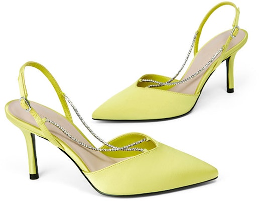 CHARLES&KEITH 半寶石鏈條飾高跟涼鞋 女款 芥末黃色 Lookbook CHARLES&KEITH 半寶石鏈條飾高跟涼鞋 女款 芥末黃色