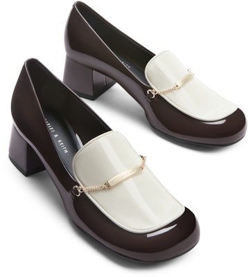 (W) CHARLES & KEITH 메탈 체인 청키 힐 로퍼 CK1-60280415 Details for (W) CHARLES & KEITH 메탈 체인 청키 힐 로퍼 CK1-60280415