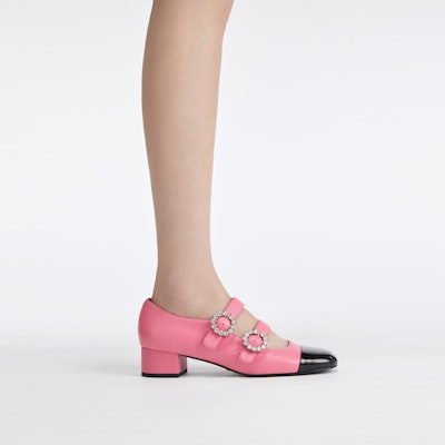 CHARLES&KEITH 告白禮盒羊皮 甜御小方跟 粗跟 瑪麗珍鞋 3.5cm 女款 粉紅色 Sizing CHARLES&KEITH 告白禮盒羊皮 甜御小方跟 粗跟 瑪麗珍鞋 3.5cm 女款 粉紅色