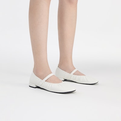 (W) 찰스앤키스 러치드 메리제인 플랫 (화이트) CK1-70360134_WHITE Purchase (W) 찰스앤키스 러치드 메리제인 플랫 (화이트) CK1-70360134_WHITE