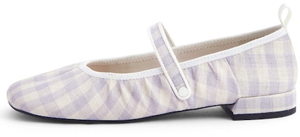 (Women) CHARLES & KEITH Mary Jane Plaid Flats 'Light Purple Grey' CK1-70360134_GREY (Women) CHARLES & KEITH Mary Jane Plaid Flats 'Light Purple Grey' CK1-70360134_GREY