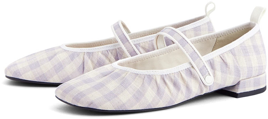(W) CHARLES & KEITH Mary Jane Plaid Flats 'Ungu Abu Muda' CK1-70360134_GREY Order (W) CHARLES & KEITH Mary Jane Plaid Flats 'Ungu Abu Muda' CK1-70360134_GREY