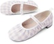 Lookbook (W) CHARLES & KEITH Mary Jane Kasut Rata Plaid 'Ungu Kelabu Cerah' CK1-70360134_GREY
