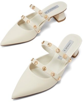 (Women) CHARLES & KEITH Metal Accent Pointed Toe Block Heel Mules 'Beige' CK1-61720134 Lookbook (Women) CHARLES & KEITH Metal Accent Pointed Toe Block Heel Mules 'Beige' CK1-61720134
