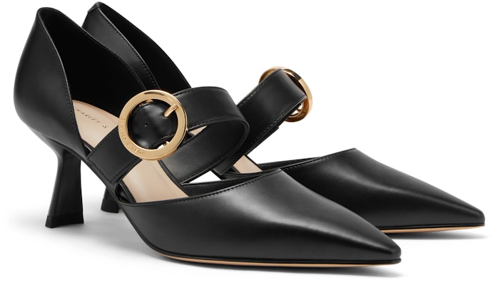 (W) CHARLES & KEITH Tacones Altos de Aguja con Hebilla Metálica y Punta Afilada CK1-60580259 1