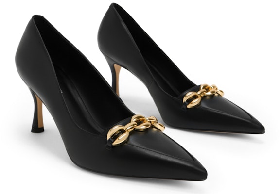 (W) CHARLES & KEITH Sepatu Hak Runcing Rantai Emas CK1-60361449 1