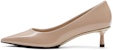 (W) CHARLES & KEITH Kasut Tumit Kucing Kulit Berkilat 'Nude' CK1-61720165