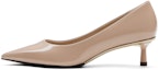 Shop (W) CHARLES & KEITH Kasut Tumit Kucing Kulit Berkilat 'Nude' CK1-61720165