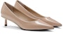 (W) CHARLES & KEITH Kasut Tumit Kucing Kulit Berkilat 'Nude' CK1-61720165