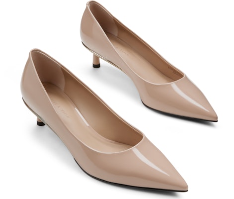 (Women) CHARLES & KEITH Patent Leather Pointed Toe Kitten Heels 'Nude' CK1-61720165 Details for (Women) CHARLES & KEITH Patent Leather Pointed Toe Kitten Heels 'Nude' CK1-61720165