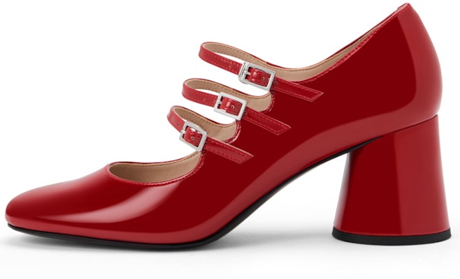 (W) CHARLES & KEITH Kasut Pumps Patent Mary Jane 'Tumit Chunky Retro' CK1-61720136 3
