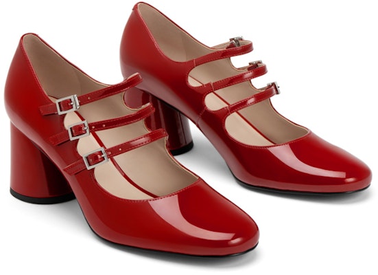 (W) CHARLES & KEITH Kasut Pumps Patent Mary Jane 'Tumit Chunky Retro' CK1-61720136 5