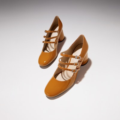 (W) CHARLES & KEITH Kasut Pumps Patent Mary Jane 'Tumit Chunky Retro' CK1-61720136 1