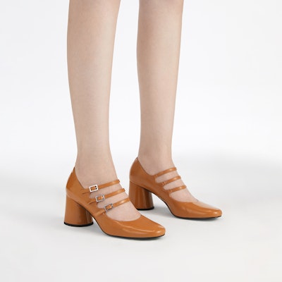 (W) CHARLES & KEITH Kasut Pumps Patent Mary Jane 'Tumit Chunky Retro' CK1-61720136 2
