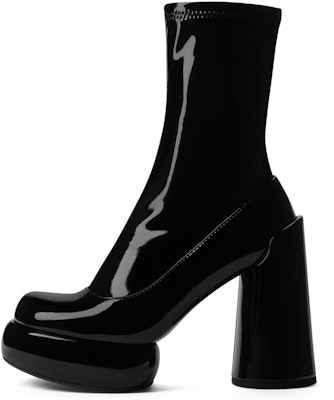 (Women) CHARLES & KEITH Patent Slim Boot 'Chunky Heel High' CK1-90360397 Buy (Women) CHARLES & KEITH Patent Slim Boot 'Chunky Heel High' CK1-90360397