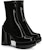 (W) CHARLES & KEITH But Kasut Tumit Tinggi Tebal Slim Berkilat CK1-90360397
