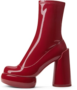 (W) CHARLES & KEITH パテントチャンキーヒールブーツ CK1-90360397 Shop (W) CHARLES & KEITH パテントチャンキーヒールブーツ CK1-90360397