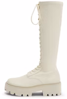 (Women) CHARLES & KEITH Platform Lace-Up Zippered Tall Boots 'Pink White' CK1-90580145_CHALK (Women) CHARLES & KEITH Platform Lace-Up Zippered Tall Boots 'Pink White' CK1-90580145_CHALK