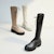 (Women) CHARLES & KEITH Platform Lace-Up Zippered Tall Boots 'Pink White' CK1-90580145_CHALK