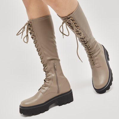 (Women) CHARLES & KEITH Charles & Keith Platform Lace-Up Zip Tall Boots 'Taupe' CK1-90580145_TAUPE Shop (Women) CHARLES & KEITH Charles & Keith Platform Lace-Up Zip Tall Boots 'Taupe' CK1-90580145_TAUPE