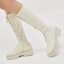 Purchase (Women) CHARLES & KEITH Platform Lace-Up Zippered Tall Boots 'Pink White' CK1-90580145_CHALK