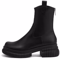 (Women) CHARLES & KEITH Platform Round Toe Zip-Up Slim Boots 'Black Velvet' CK1-90580170 (Women) CHARLES & KEITH Platform Round Toe Zip-Up Slim Boots 'Black Velvet' CK1-90580170