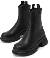 (W) 查尔斯&基斯 黑色丝绒圆头拉链厚底靴 CK1-90580170 Lookbook (W) 查尔斯&基斯 黑色丝绒圆头拉链厚底靴 CK1-90580170