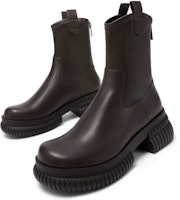 (W) 查尔斯&基斯 黑色丝绒圆头拉链厚底靴 CK1-90580170 Details for (W) 查尔斯&基斯 黑色丝绒圆头拉链厚底靴 CK1-90580170