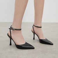 (W) CHARLES & KEITH Tumit Tinggi Runcing Bertali Pergelangan 'Hitam' CK1-60280378 4