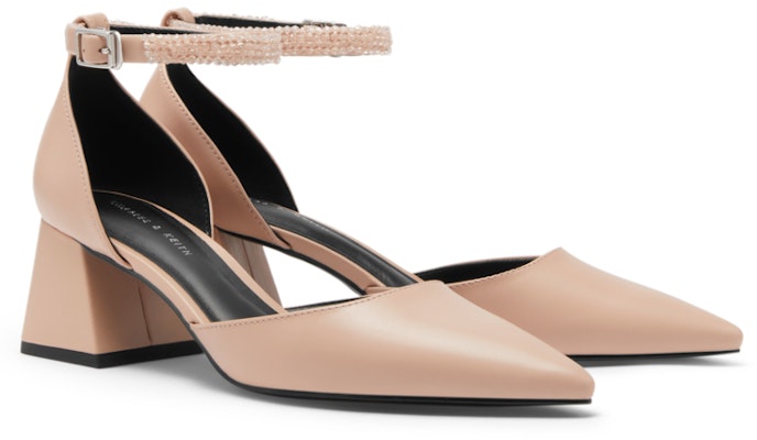 CHARLES&KEITH PU 時尚手環尖頭 粗跟 高筒鞋 5.5cm 女款 Order CHARLES&KEITH PU 時尚手環尖頭 粗跟 高筒鞋 5.5cm 女款
