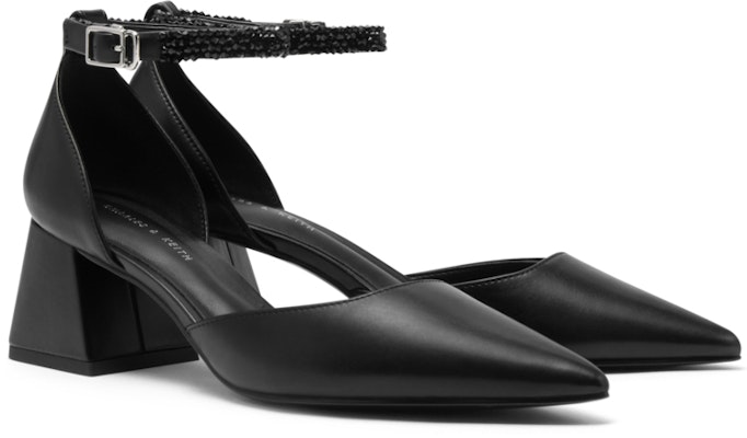 CHARLES&KEITH PU 時尚手環尖頭 粗跟 高筒鞋 5.5cm 女款 Cheap CHARLES&KEITH PU 時尚手環尖頭 粗跟 高筒鞋 5.5cm 女款