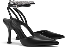 (W) CHARLES & KEITH Tumit Tinggi Runcing Bertali Pergelangan 'Hitam' CK1-60280378 2