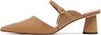 (W) CHARLES & KEITH PU 'Mules Tumit Rendah Berhujung Tajam Tali Buku Camel' CK1-60580224_CAMEL