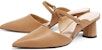 (W) CHARLES & KEITH PU 'Mules Tumit Rendah Berhujung Tajam Tali Buku Camel' CK1-60580224_CAMEL