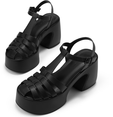 (Women) CHARLES & KEITH PU 'Chunky Heel Roman Sandal' CK1-80920025 Details for (Women) CHARLES & KEITH PU 'Chunky Heel Roman Sandal' CK1-80920025