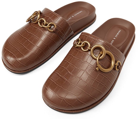 (Women) CHARLES & KEITH PU 'Low Heel Fashion Slide with Chunky Chain Brown' CK1-71680043_AP-BROWN Shop (Women) CHARLES & KEITH PU 'Low Heel Fashion Slide with Chunky Chain Brown' CK1-71680043_AP-BROWN