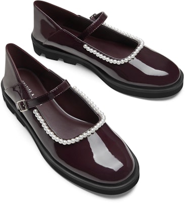 (Women) CHARLES & KEITH PU 'Pearl French Mary Jane' CK1-70380959 1
