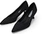 (W) CHARLES & KEITH PU 'Tumit Tinggi Runcing Komuter Hitam Bertekstur' CK1-60361352_BLACKTEXTURED
