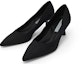 Shop (W) CHARLES & KEITH PU 'Tumit Tinggi Runcing Komuter Hitam Bertekstur' CK1-60361352_BLACKTEXTURED